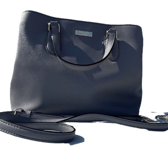 Kate Spade Grey Saffiano Leather Shoulder Handbag - Picture 1 of 12